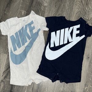 Nike Kids' Romper Set - Light Gray and Dark Blue